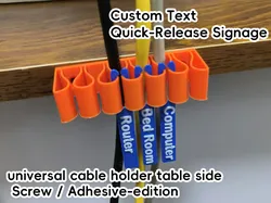 universal cable holder table side Screw / Adhesive - Free 3D Print Model