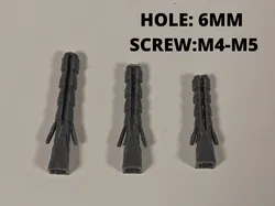 Wall Plugs Screw Anchors (6mm) | M4-M5 Screws | 5 Lengths