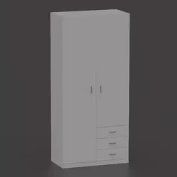 White Wardrobe 3D model