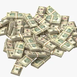 10 Dollar Bill Stack Pile PBR Low-poly 3D model