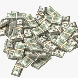 100 Dollar Bill Stack Pile PBR Low-poly 3D model