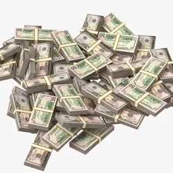 50 Dollar Bill Stack Pile PBR Low-poly 3D model