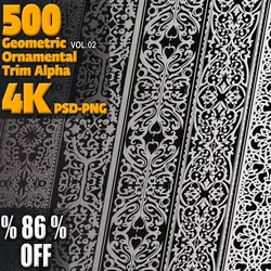 500 Geometric Ornamental Shape Trim Alpha Vol 02 3D model