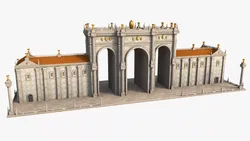 Ancient Wall Arch Gate 3D model