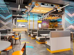 Industrial style Korean style barbecue restaurant indoor 3D model