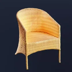 Old Wicker Chair 3D model