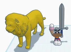 random guy with pet lion
