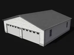 Residential House Garage 2 PBR Low Poly Low-poly 3D model