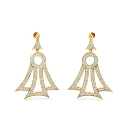 SILVER AND GOLD LONG EARRINGS 3D print model