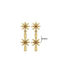 SILVER AND GOLD LONG EARRINGS  3D print model