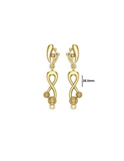 SILVER AND GOLD LONG EARRINGS  3D print model