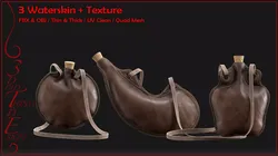 3 waterskin with texture 3D model