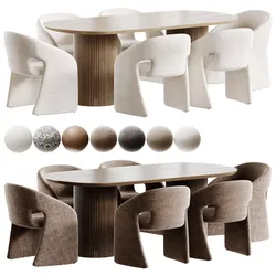 Adele Opex Table and Celeste Armchair By Rochebobois Low-poly 3D model