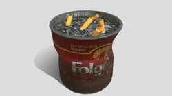 Coffee Tin with Cigerette Butts