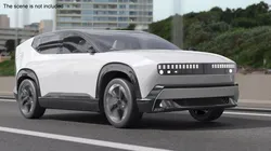 Compact EV SUV With Panoramic Roof White Rigged 3D model