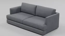 Contemporary Minimalist Low-Back Fabric Sofa 01 - 2-Seater Low-poly 3D model