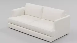Contemporary Minimalist Low-Back Fabric Sofa 02 - 2-Seater Low-poly 3D model