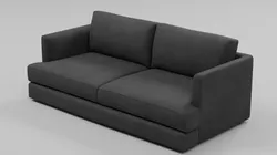 Contemporary Minimalist Low-Back Fabric Sofa 05 - 2-Seater Low-poly 3D model
