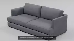 Contemporary Minimalist Low-Back Fabric Sofa - 5-Color Pack