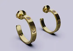 Earings LOVE 3D  De cartier 3D PRINT READY   N19  3D print model