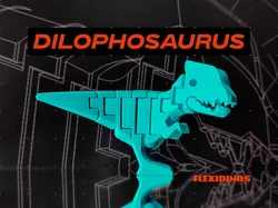 FlexiDinos Toothie the flexi Dilophosaurus print in place articulated dinosaur