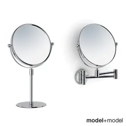 magnifying stand and wall mirrors