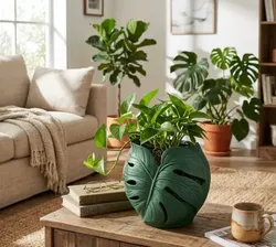 Monstera Leaf Decorative Planter Pot 3D model