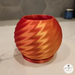 Retro Pixelated Spiral Planter