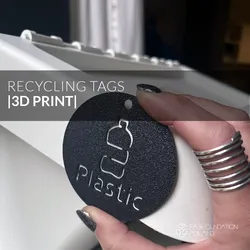 3D STL Files for Recycling Tags | 3D Printable Trash Can Labels | Eco Friendly Sorting Signs for Bin, Dual Stream, Organics | Digital Download