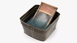 Antique Washboard in Aged Bronze Basin 3D model