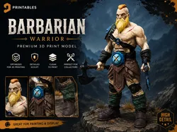 Barbarian Warrior Miniature – Hand Painted Fantasy Figure