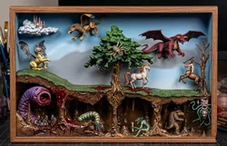 Classic Fantasy Monster Manual Cover 3D Diorama 3D print model