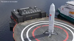 Deep Blue Aerospace Nebula Rocket Rigged for Cinema 4D 3D model