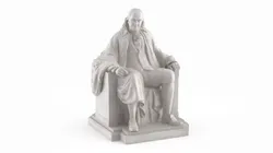 Franklin Bust Seated Pose Marble 3D model