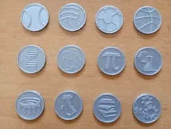 Gettone per carrello spesa (1€) 12 modelli- Coin token for shopping cart (1€) 12 models