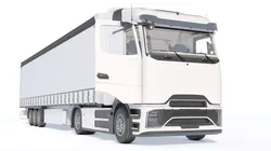 Heavy Duty Electric Tractor With Cargo Trailer White Rigged 3D model