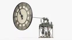 Large Dial Turret Clock Mechanism Used 3D model