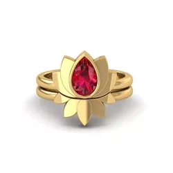 Lotus Pear Ruby Ring-3D CAD Model 3D print model