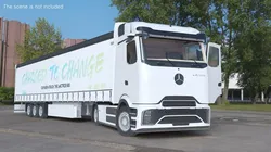 Mercedes eActros 600 Long Haul Semi With Trailer White Rigged 3D model