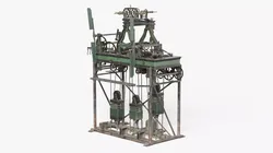 Old Tower Clock Gear Mechanism Used 3D model