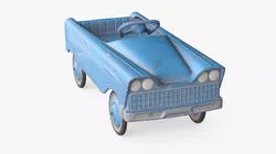 Old Vintage Pedal Car Blue 3D model