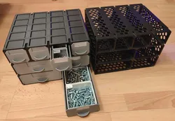 Parametric Gridfinity Box+Drawer System (CadQuery)