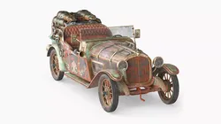 Rusty Old Steampunk Convertible 3D model