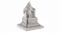 Seated Benjamin Franklin Memorial Statue 3D model