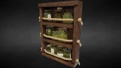 [SET] Shelf with bottles