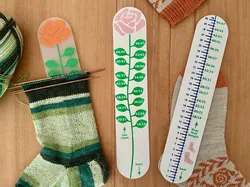 Sock Knitting Gauge/Ruler - Toe Decrease Guide & Sock Size Measurement