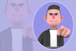Stylized 3D Musician Character - Cartoon Podium Pointing Pose 3D model