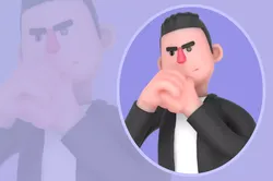 Stylized 3D Musician Character - Speaker Sitting Thinking 3D model