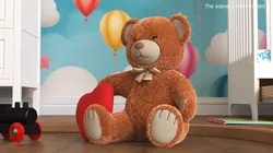 Teddy Bear Toy Brown with Heart Fur for Maya 3D model