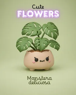 Tropical Leaf Planter Sculpture Monstera F4